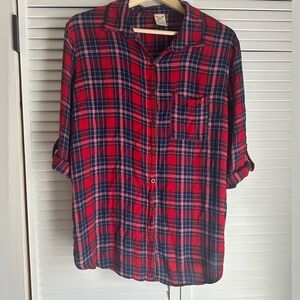 Lightweight Red and Blue Plaid Women’s Shirt